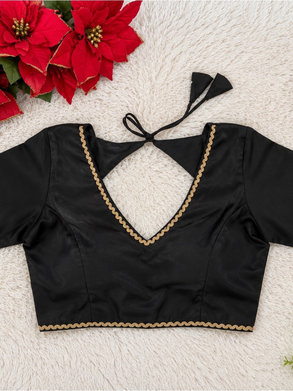 Brand new Black satin Readymade blouse for saree,Bust - 40”(L)
